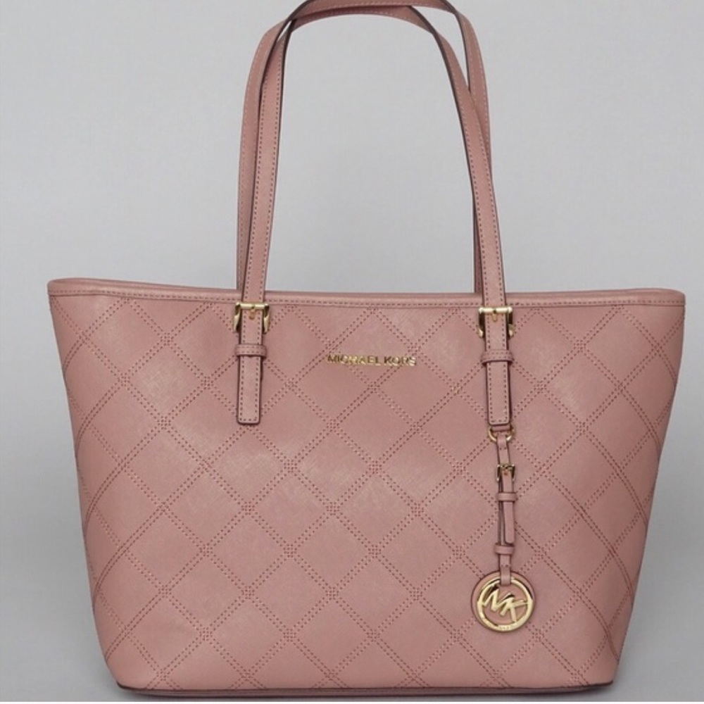 Dusty Rose Michael Kors Large Jet Set Tote Bag